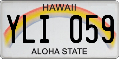 HI license plate YLI059