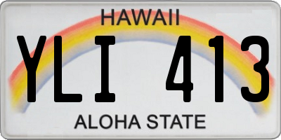 HI license plate YLI413