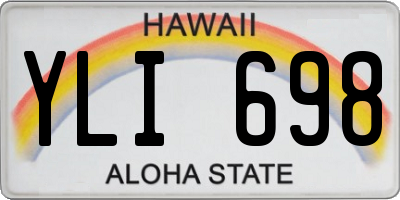 HI license plate YLI698