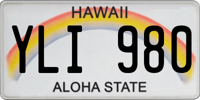 HI license plate YLI980