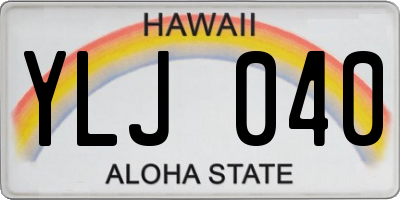 HI license plate YLJ040