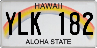 HI license plate YLK182