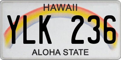 HI license plate YLK236