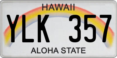 HI license plate YLK357