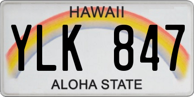 HI license plate YLK847