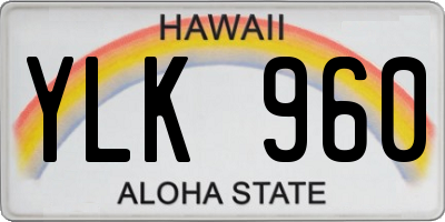 HI license plate YLK960