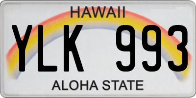 HI license plate YLK993