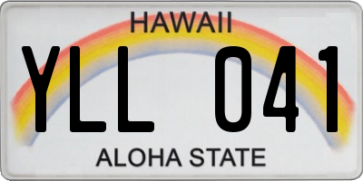 HI license plate YLL041