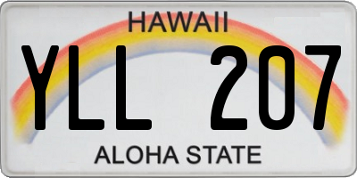 HI license plate YLL207