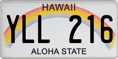 HI license plate YLL216