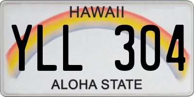 HI license plate YLL304