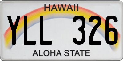 HI license plate YLL326
