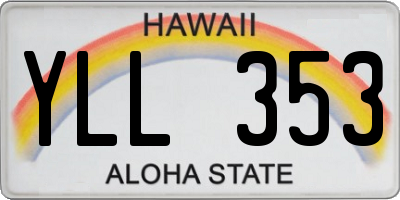 HI license plate YLL353