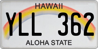 HI license plate YLL362