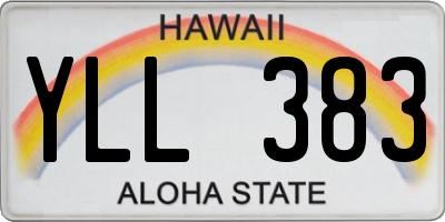 HI license plate YLL383