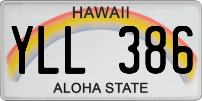 HI license plate YLL386