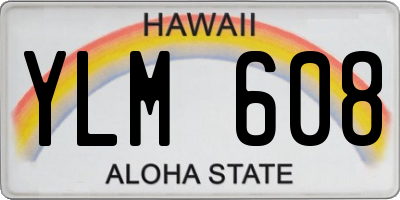 HI license plate YLM608