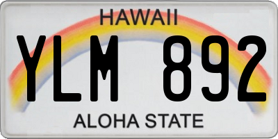 HI license plate YLM892