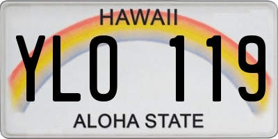 HI license plate YLO119