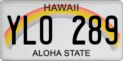 HI license plate YLO289