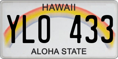 HI license plate YLO433