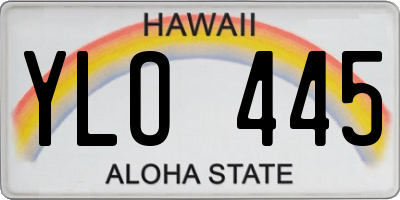 HI license plate YLO445