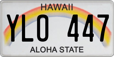 HI license plate YLO447