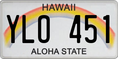HI license plate YLO451