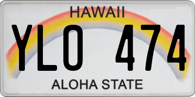 HI license plate YLO474