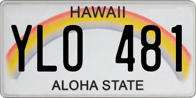 HI license plate YLO481