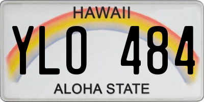 HI license plate YLO484