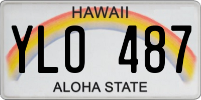 HI license plate YLO487