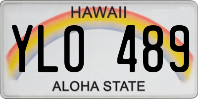 HI license plate YLO489