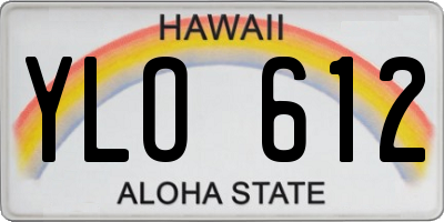 HI license plate YLO612