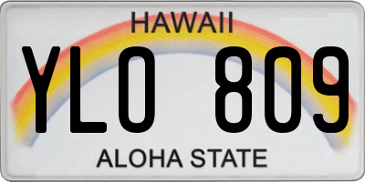 HI license plate YLO809