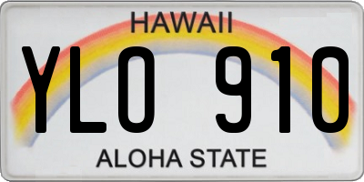 HI license plate YLO910