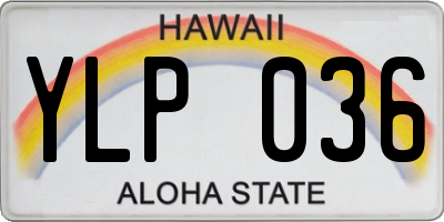HI license plate YLP036