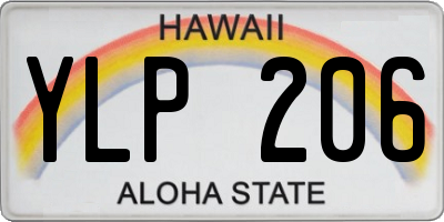 HI license plate YLP206
