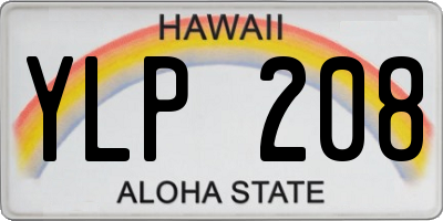 HI license plate YLP208