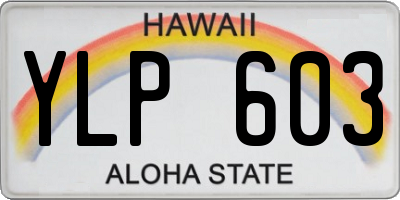 HI license plate YLP603