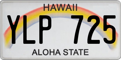 HI license plate YLP725