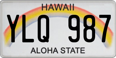 HI license plate YLQ987