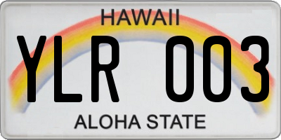 HI license plate YLR003
