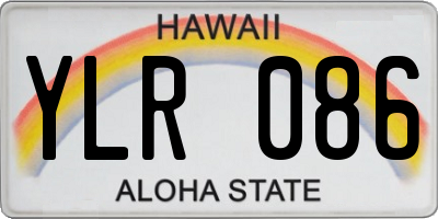 HI license plate YLR086