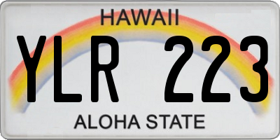 HI license plate YLR223