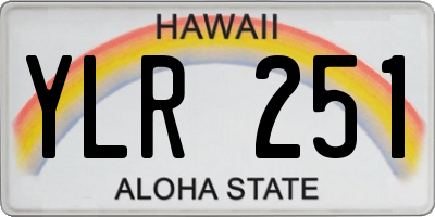 HI license plate YLR251
