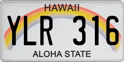 HI license plate YLR316