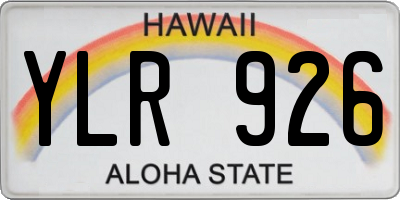 HI license plate YLR926