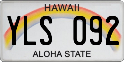 HI license plate YLS092