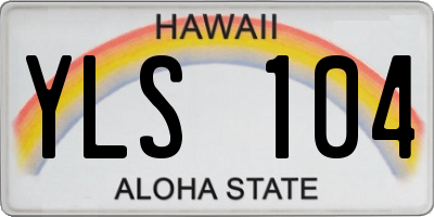HI license plate YLS104